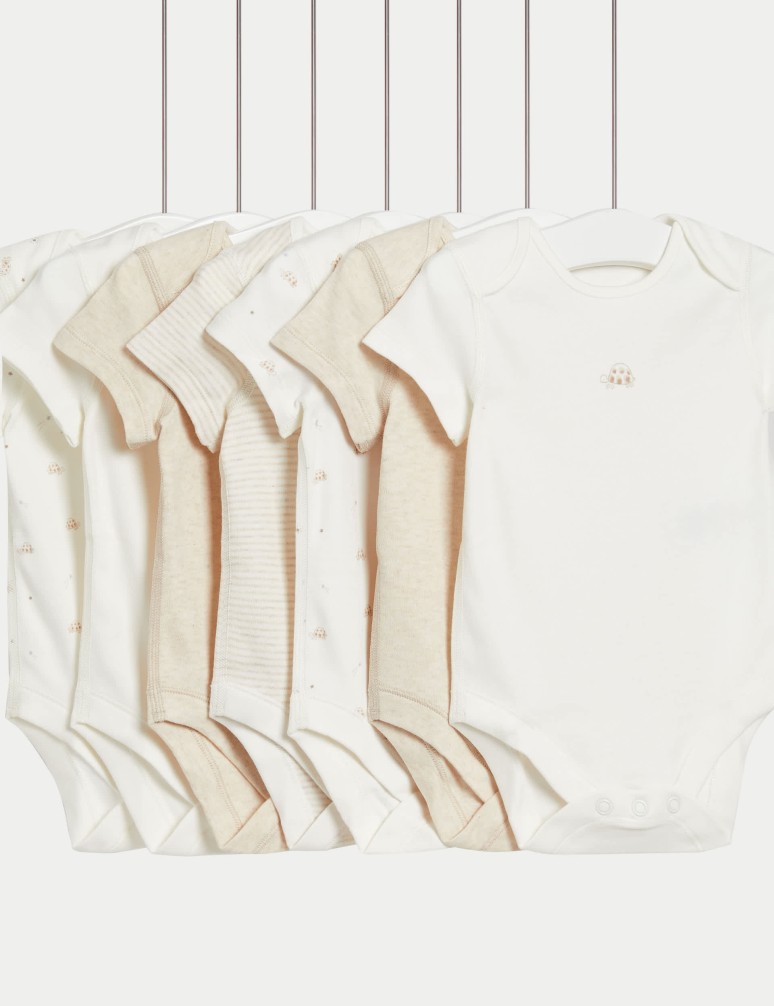 Lot De 7 Bodys Sans Manches Marks & Spencer En Coton Pur - Pour Bébé 2,3 Kg à 3 Ans - Motifs Variés