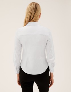 Cotton Rich Collared Long Sleeve Shirt