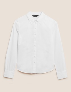 Cotton Rich Collared Long Sleeve Shirt