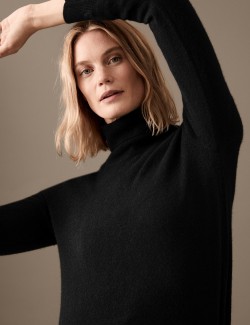 Pure Cashmere Roll Neck Jumper