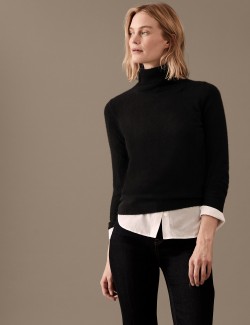 Pure Cashmere Roll Neck Jumper