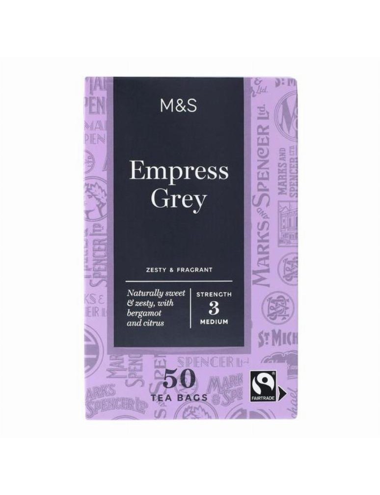 Porcovaný čaj Empress Earl Grey s příchutí citrusů, 50 čajových sáčků balených ve fólii