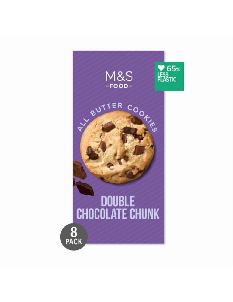 8 máslových sušenek s kousky hořké a mléčné čokolády