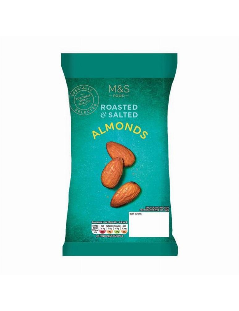 Pražená a solená jádra mandlí