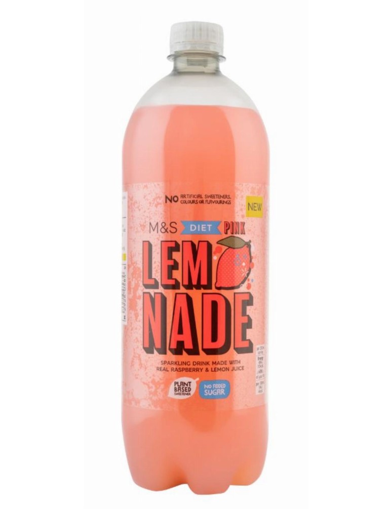 Sycený nealkoholický nízkokalorický nápoj s příchutí citrónu a maliny, se sladidlem