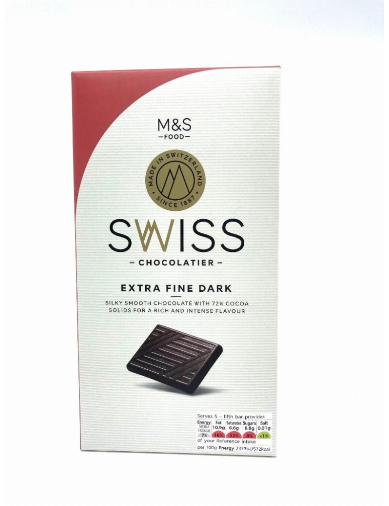 Švýcarská extra jemná hořká čokoláda