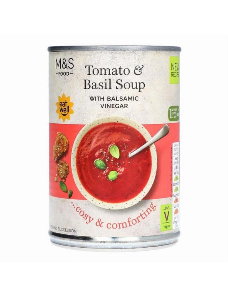 Rajčatová polévka s bazalkou a balzamikovým octem