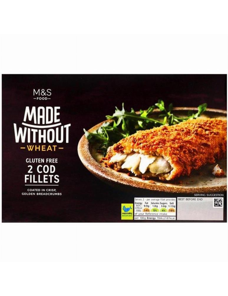 2 filety z tresky obalené v bezlepkové strouhance