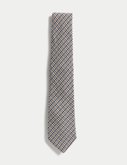 Károvaná kravata s vysokým...