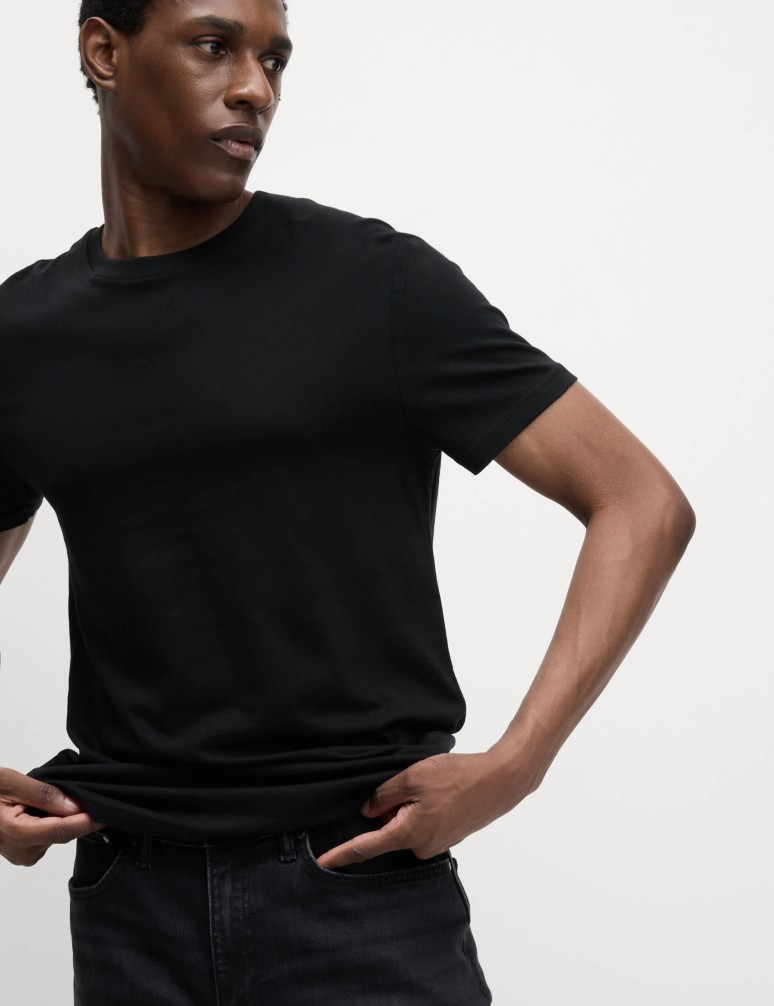 Tričko ke krku, úzký střih, z čisté bavlny