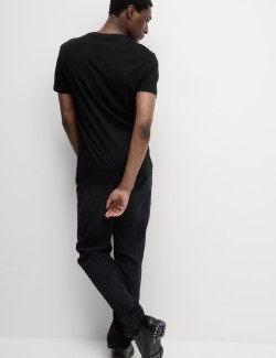 Tričko ke krku, úzký střih, z čisté bavlny