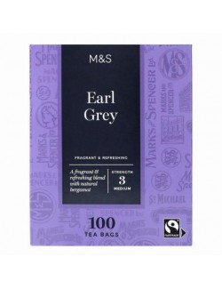 Porcovaný aromatizovaný černý čaj Earl Grey, 100 nálevových sáčků balených ve fólii