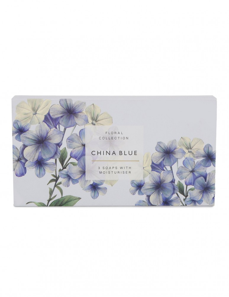 3 mýdla s vůní China Blue z kolekce Floral Collection – 3 x 75 g