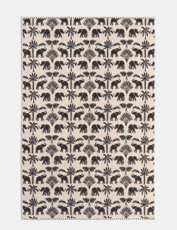 Ručník z čisté bavlny s motivem slona a palem