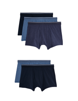 5pk Cotton Stretch Cool & Fresh™ Marl Trunks