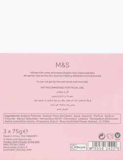 sada 3 mýdel s vůní růže z květinové kolekce, 3 x 75 g