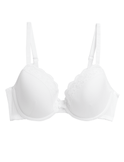 Krajková dekoltová podprsenka s kosticemi a vycpávkami, vel. A–E