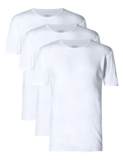 3pk Pure Cotton T-Shirt Vests