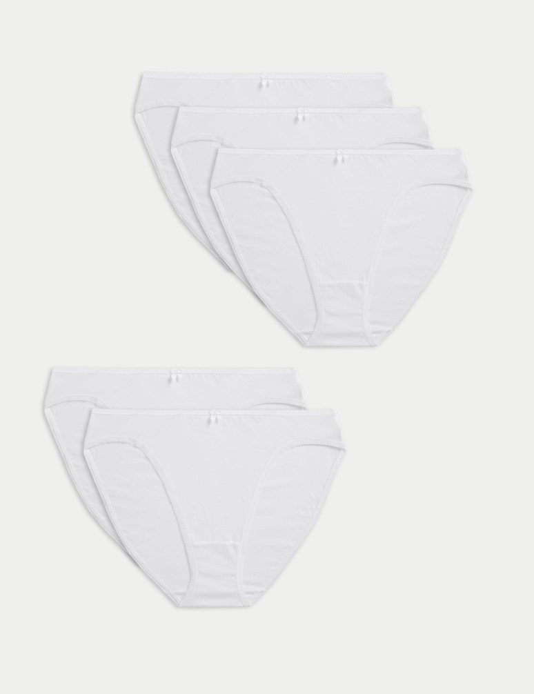 5pk Cotton Lycra® High Leg Knickers