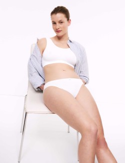 5pk Cotton Lycra® High Leg Knickers