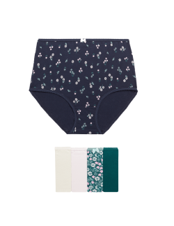 5pk Cotton Lycra™ Printed Full Briefs