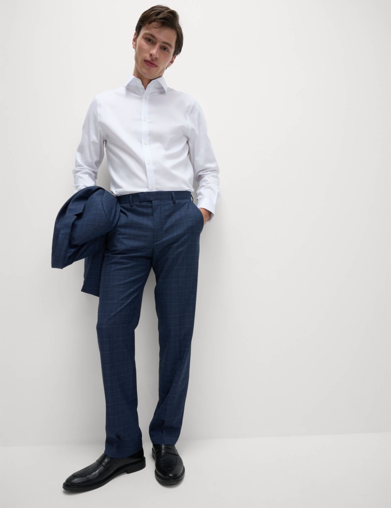 Texturovaná košile normálního střihu z čisté bavlny s nežehlivou úpravou