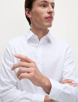 Texturovaná košile normálního střihu z čisté bavlny s nežehlivou úpravou