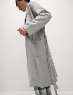 Pure Cotton Waffle Lightweight Dressing Gown