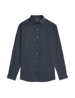 Košile úzkého střihu se strečem a vysokým podílem bavlny, v nežehlivé úpravě