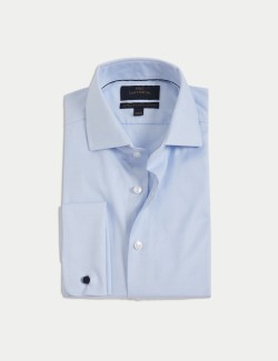 Tailored Fit Luxury Cotton Double Cuff Twill Shirt