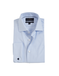 Tailored Fit Luxury Cotton Double Cuff Twill Shirt