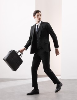 Tailored Fit Wool Blend Suit Jacket