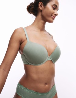 3pk Cotton Wired Push-Up Bras A-E