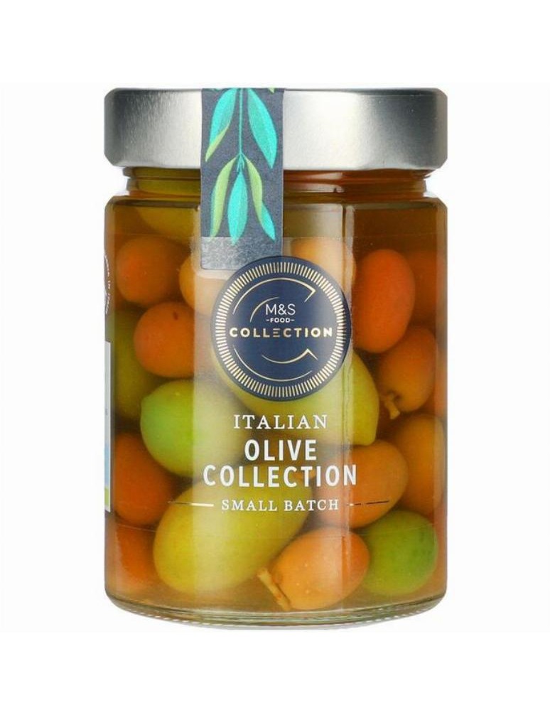 Směs italských oliv s peckou ve slaném nálevu