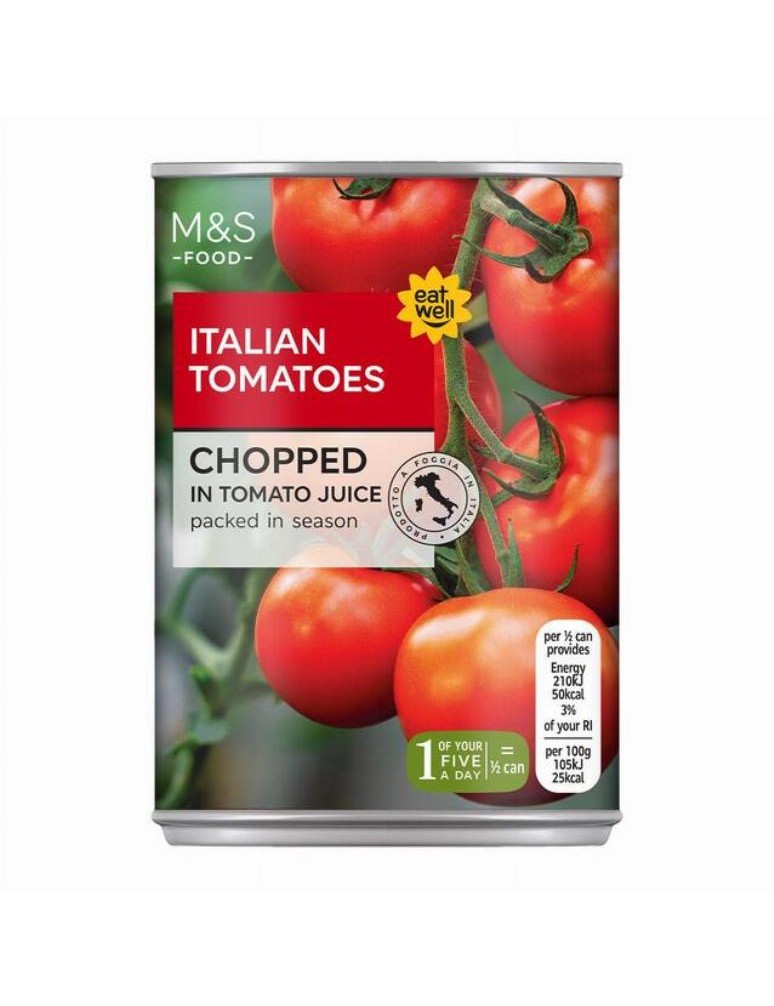 Krájená italská rajčata v rajčatové šťávě