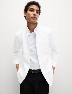 Košile Oxford úzkého střihu, z čisté bavlny
