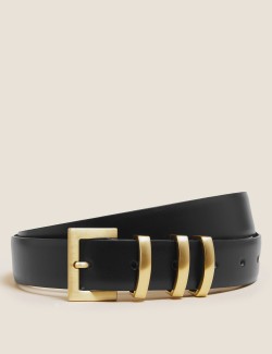 Leather Square Buckle Jean...