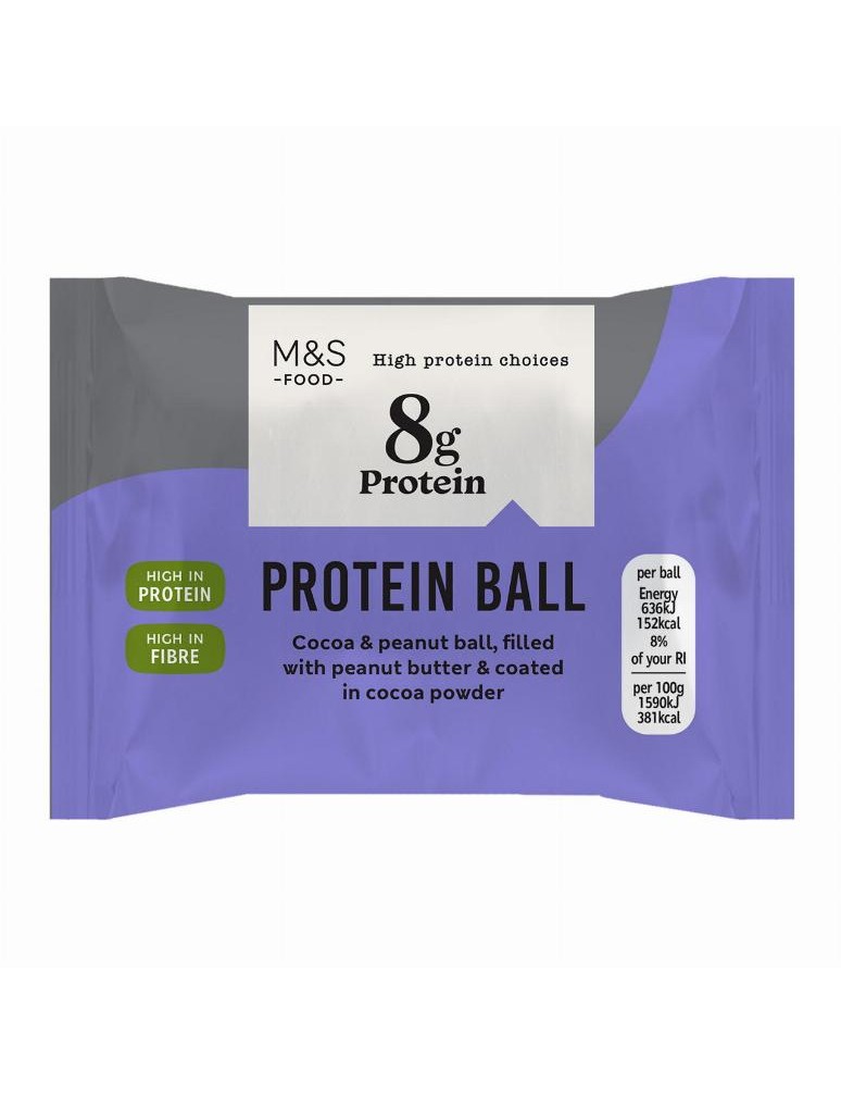 Kulička z datlové pasty a arašídového krému, se sójovým proteinem, arašídy a kakaem