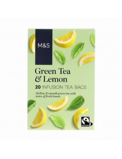 Zelený čaj s citrónem, 20 nálevových sáčků balených ve fólii