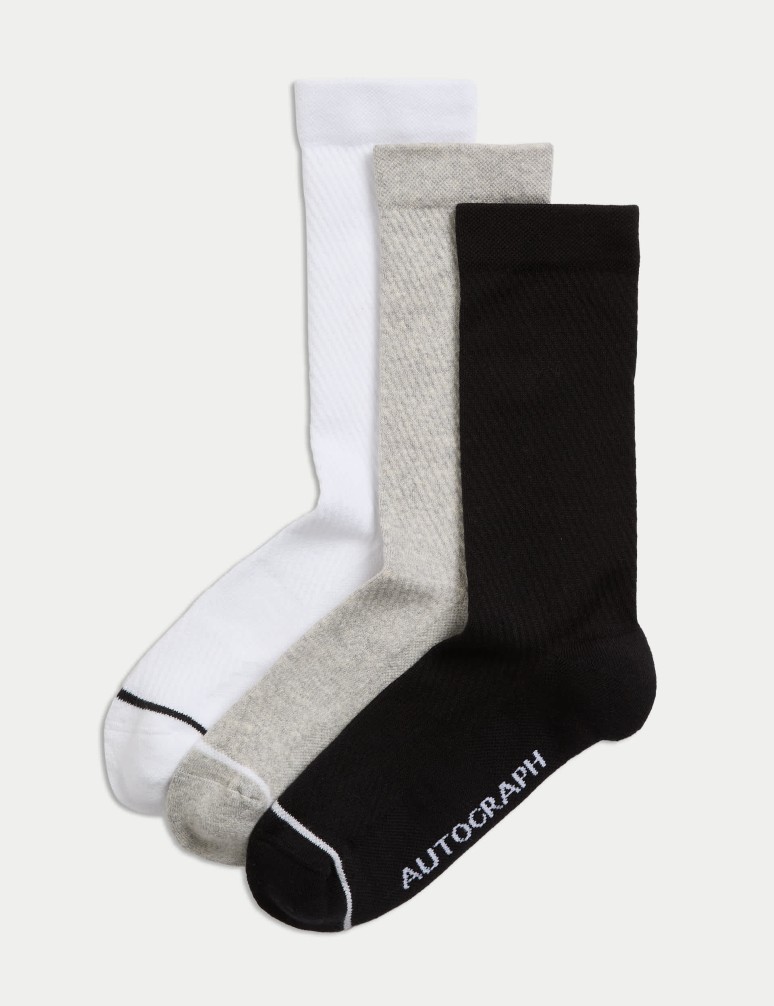 3pk Pima Cotton Blend Sport Socks
