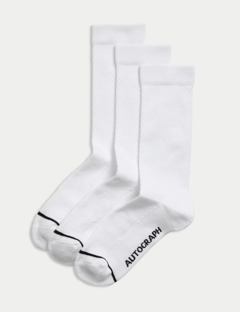 3pk Pima Cotton Blend Sport Socks