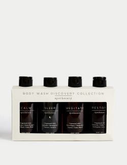 Sada 4 sprchových gelů s vůněmi Calm, Sleep, Meditate a Restore z kolekce Apothecary – 4 × 150 ml