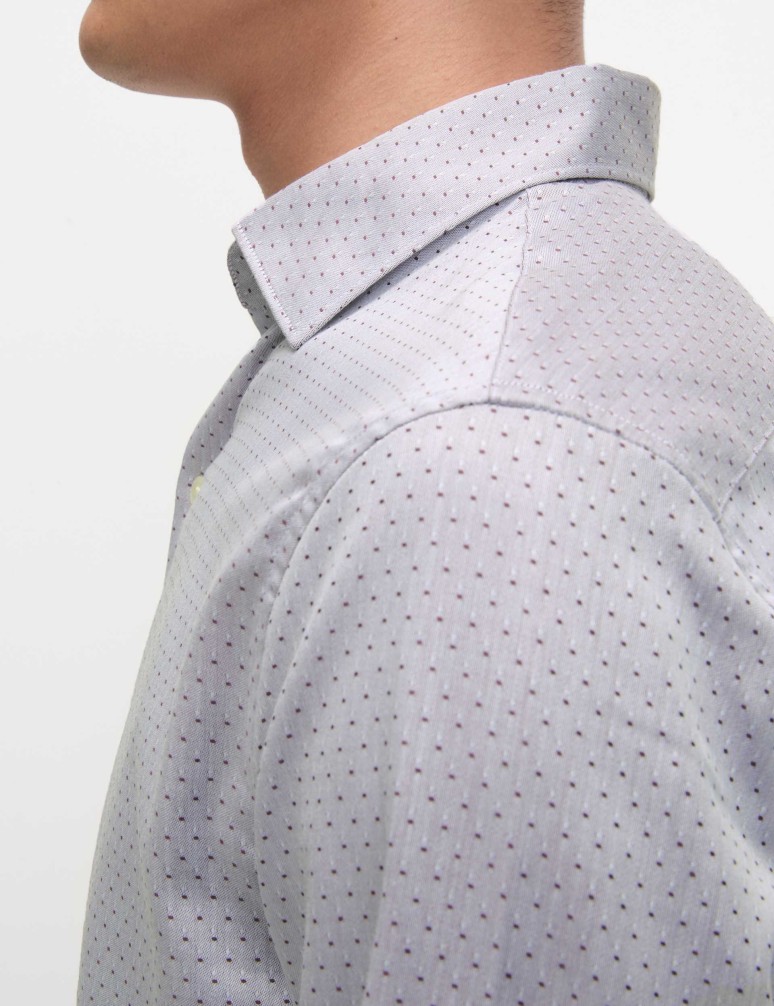 Regular Fit Pure Cotton Dobby Spot Shirt