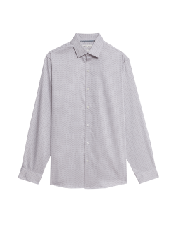 Regular Fit Pure Cotton Dobby Spot Shirt