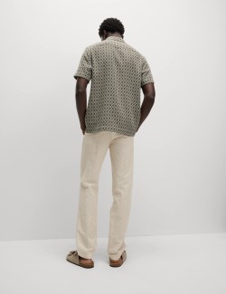 Chino kalhoty ze směsi lnu, normální střih