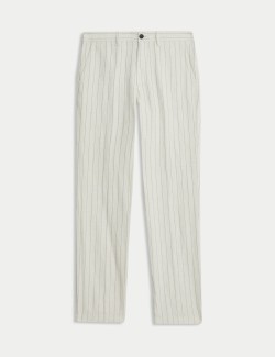 Chino kalhoty ze směsi lnu, normální střih