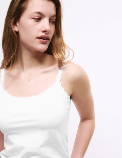 Tílko s krajkovým lemováním a vysokým podílem bavlny, 3 ks