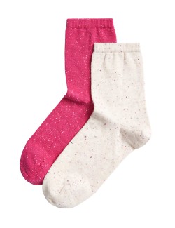 Sada 2 párů kotníkových ponožek s vysokým podílem bavlny
