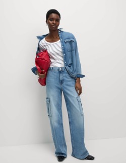 Pruhované tričko s oválným výstřihem, s vysokým podílem bavlny