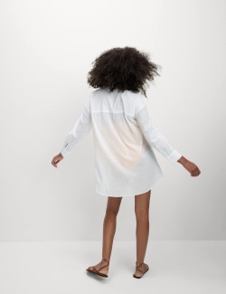 Plážová košile z čisté bavlny s límečkem